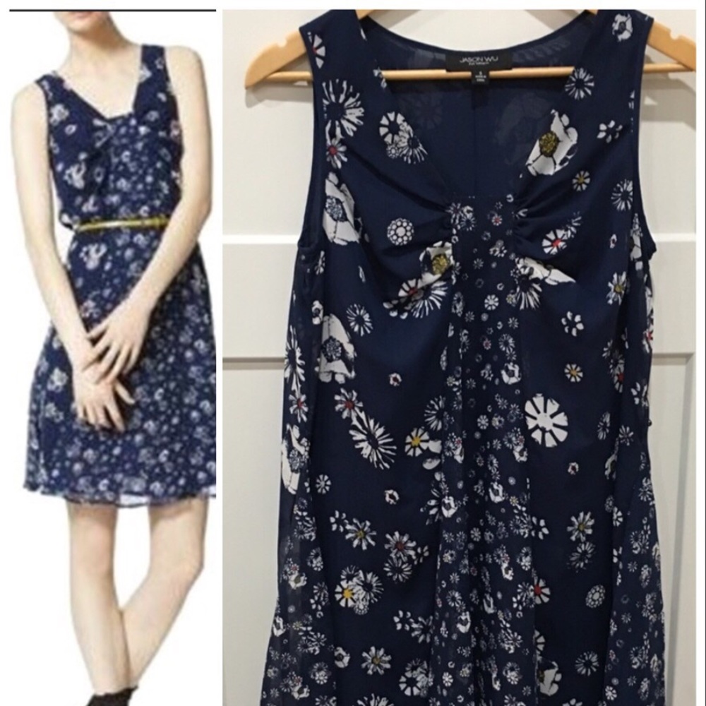 Jason Wu for Target floral chiffon navy dress